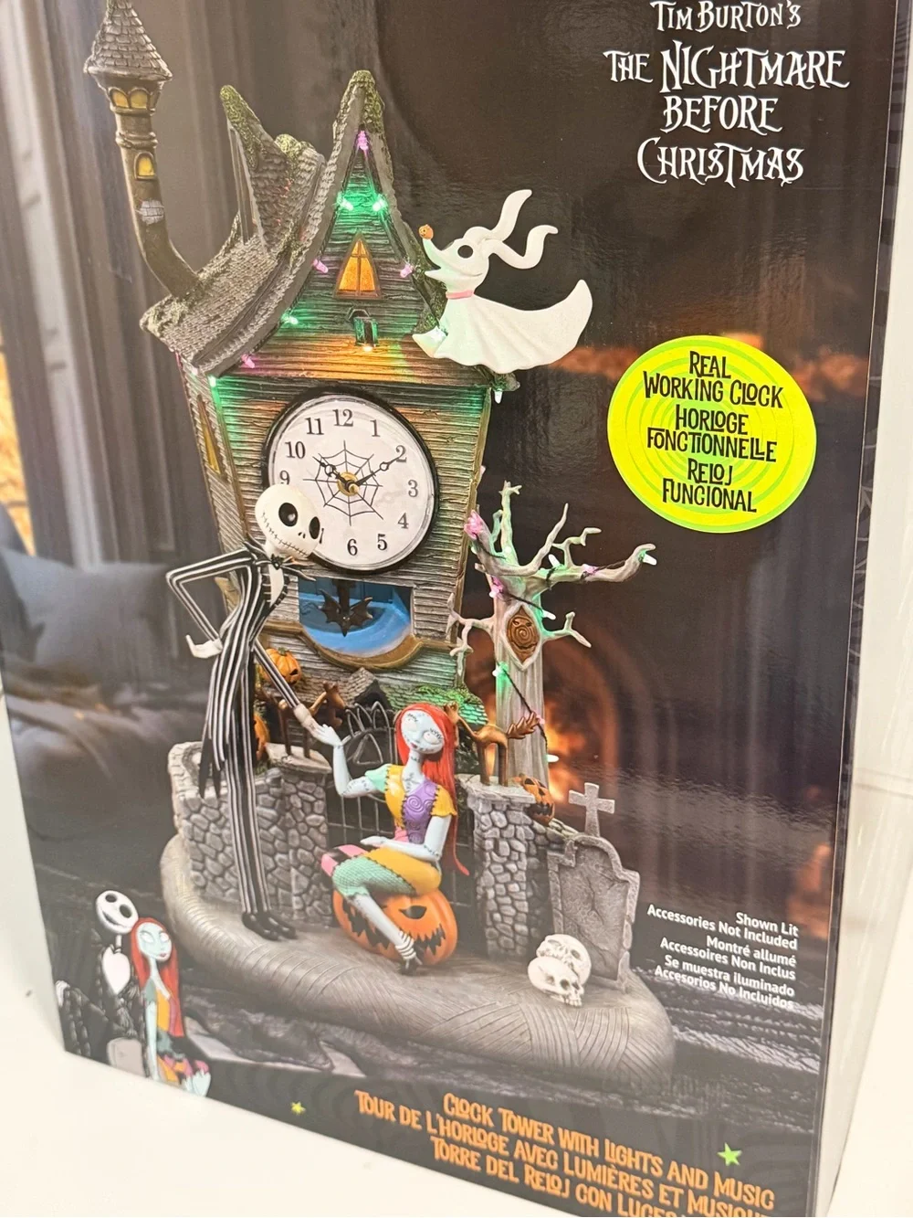 Disney The Nightmare Before Christmas Clock Tower Figurine with Lights